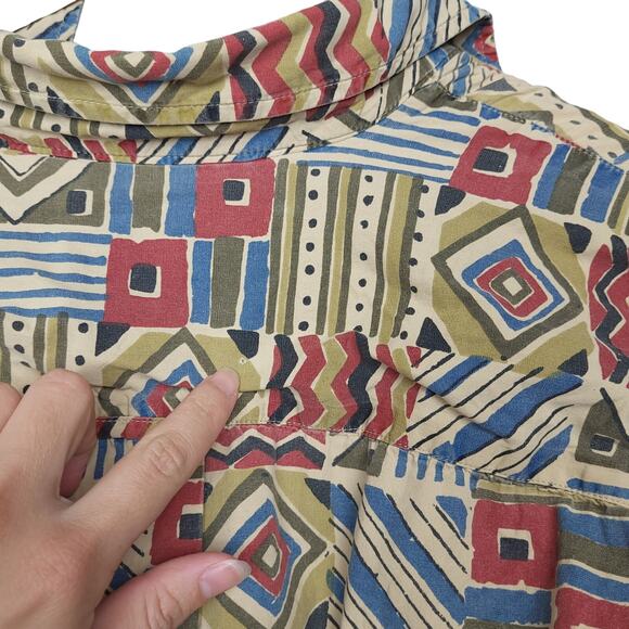 Orvis Mens Button-Up Shirt Large Aztec Southwest AOP Casual Outdoors Cotton - Picture 7 of 10